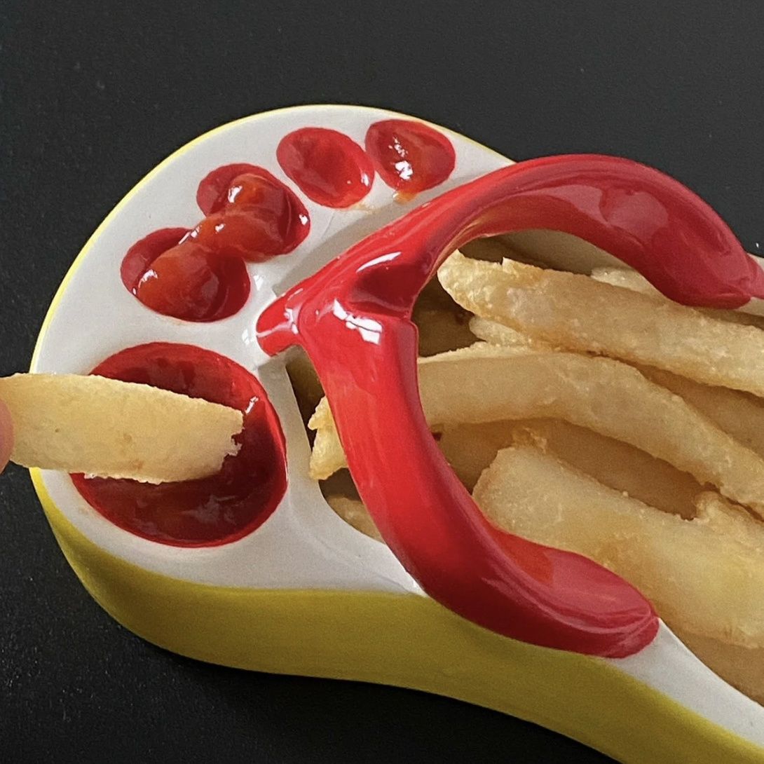 Fries Plate Funny Flip Flop Ornaments Kitchen Gadgets