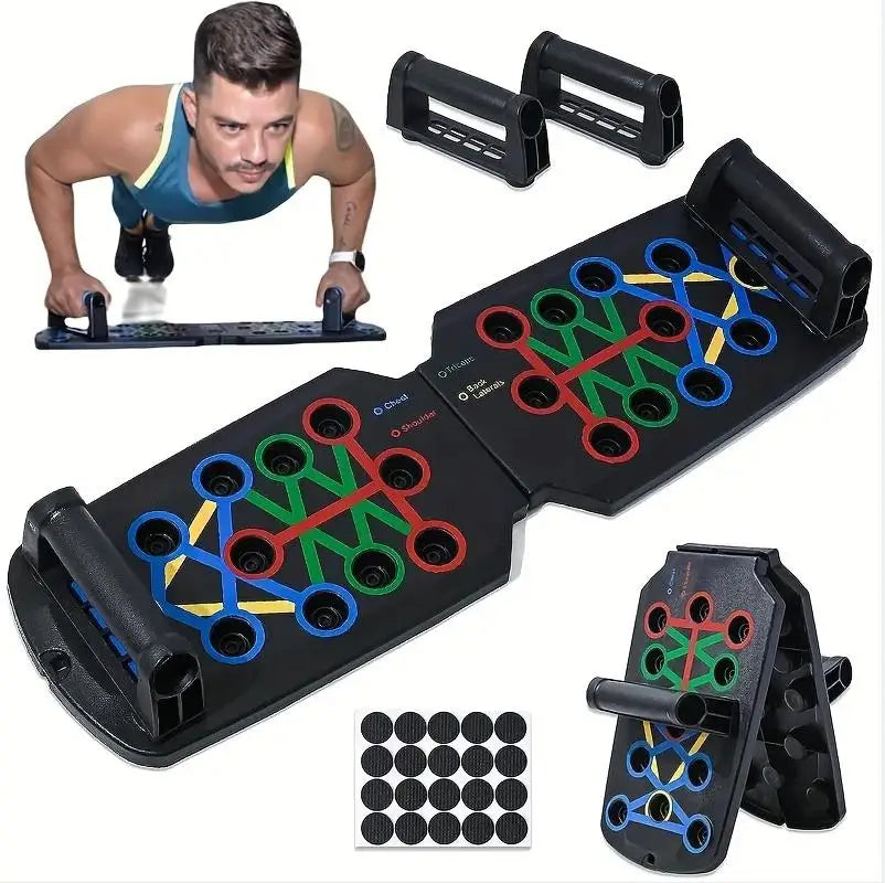 Portable Multifunctional Push-Up Board Set with Handles Foldable Fitness Equipment for Chest Abdomen Arms and Back Training