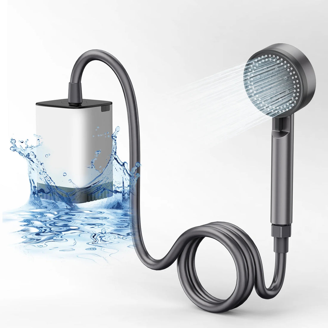 Portable Camping Shower, Outdoor Portable Shower Pump Rechargeable for Camping, Hiking, Traveling, Beach, Washing