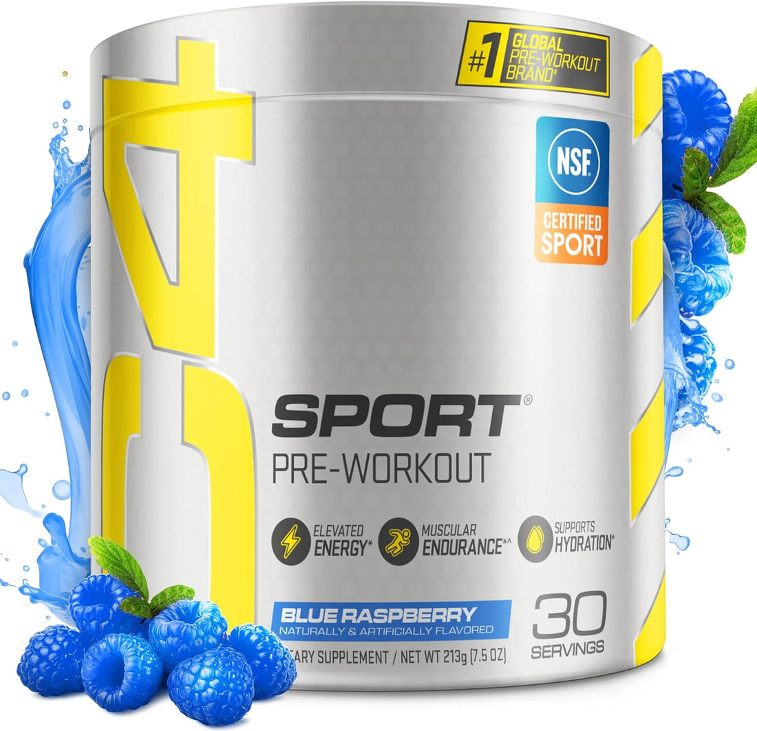 C4 Sport Pre Workout Powder Blue Raspberry - Pre Workout Energy with Creatine + 135Mg Caffeine and Beta-Alanine Performance Blend - NSF Certified for Sport 30 Servings