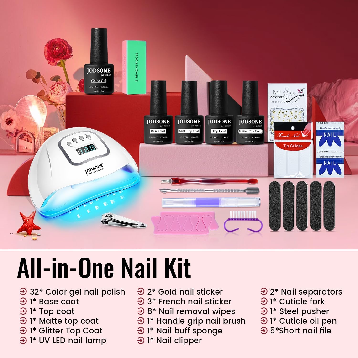 Gel Nail Polish Kit with U V Light 32 Colors Gel Polish Nail Kit Soak off Gel Nail Set Manicure Tools Nail Gel Kit Gifts for Women